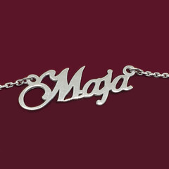 Срібне кольє з ім'ям Maja