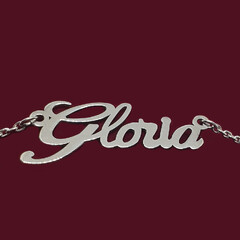 Срібне кольє з ім'ям Gloria