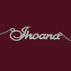 Срібне кольє з ім'ям Jhoana