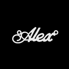 Срібне кольє з ім'ям Alex
