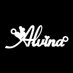 Срібне кольє з ім'ям Alvina