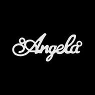 Срібне кольє з ім'ям Angela