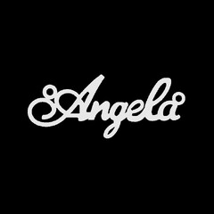 Срібне кольє з ім'ям Angela
