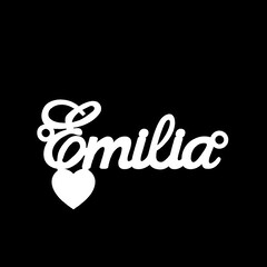 Срібне кольє з ім'ям Emilia