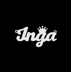 Срібне кольє з ім'ям Inga