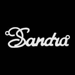 Срібне кольє з ім'ям Sandra