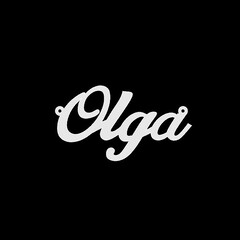Срібне кольє з ім'ям Olga